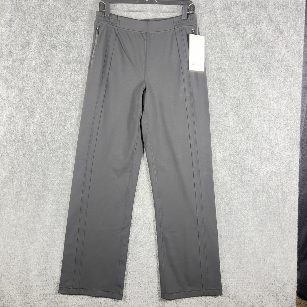 Lululemon Womens Black Straight Leg Pants NWT Zip Pocket Stretch Athletic‎